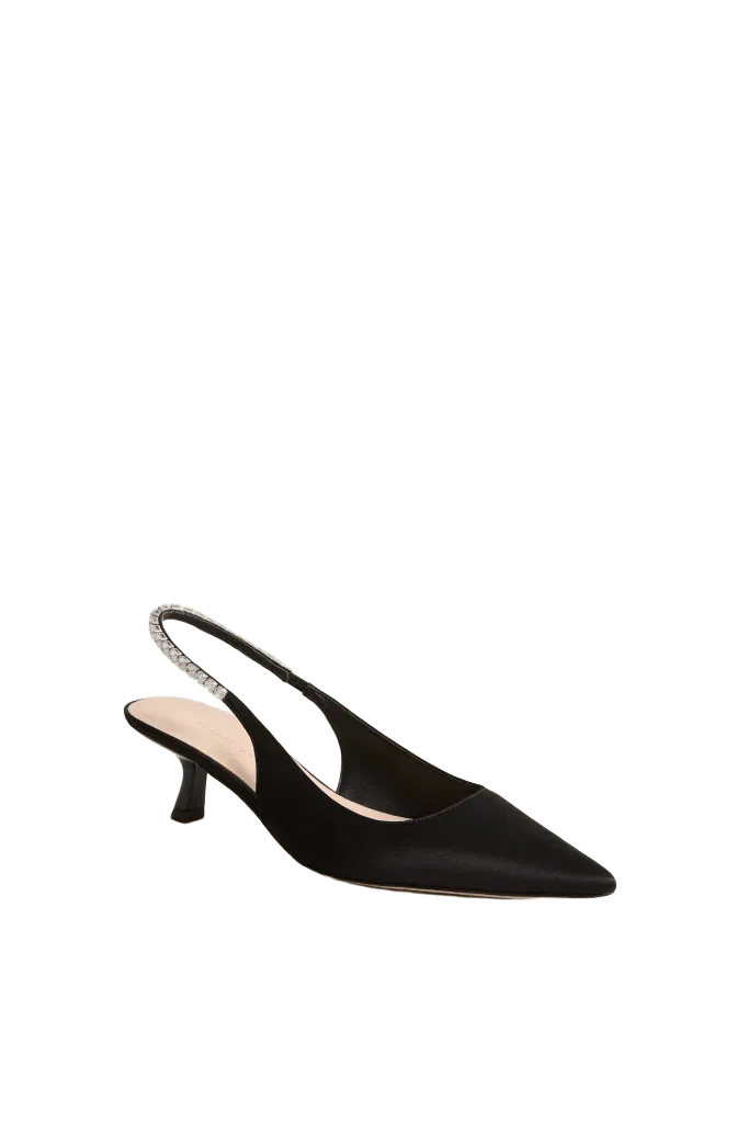 Black Satin Audrey Heels