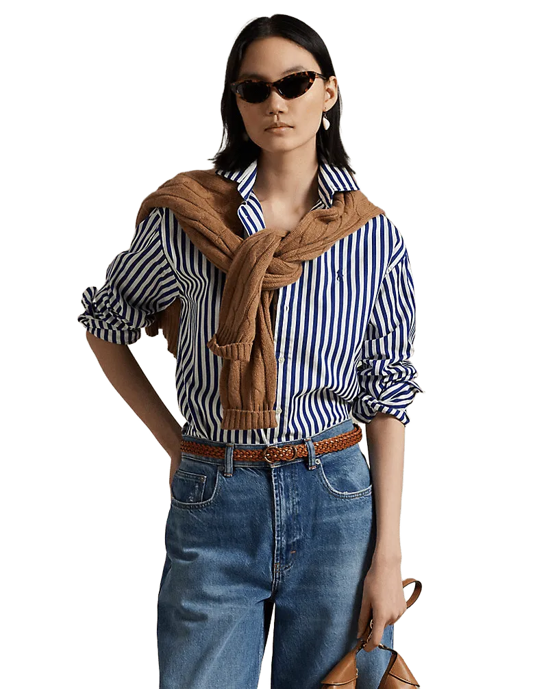 Relaxed Fit Striped Cotton Shirt