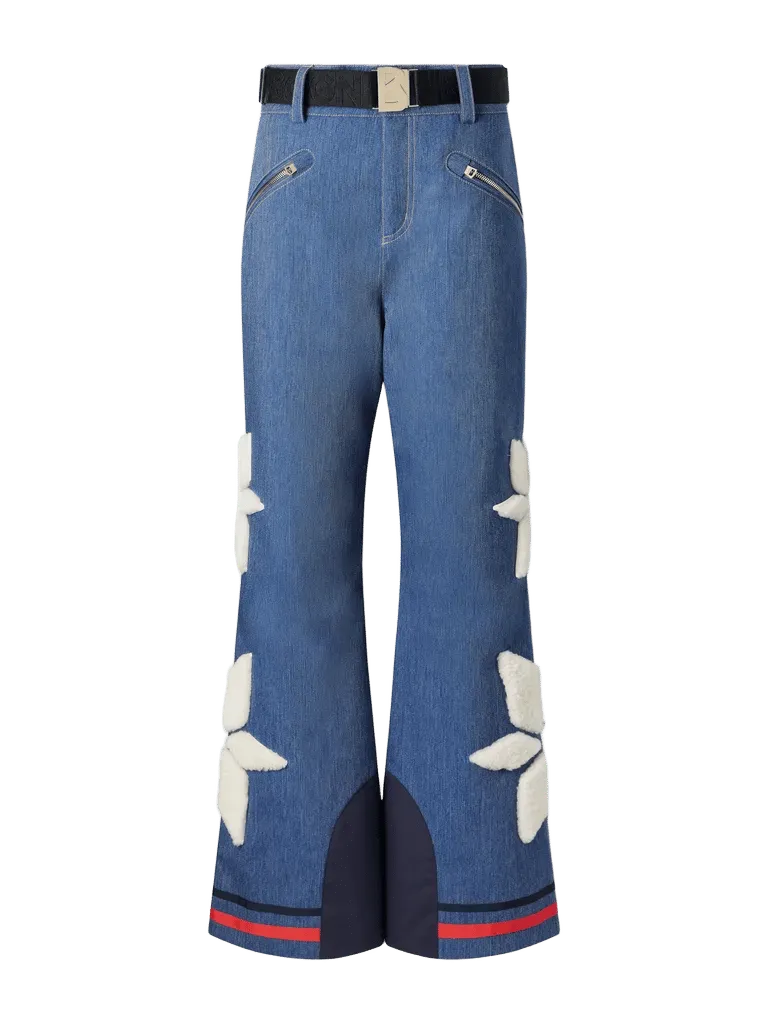Fena-L denim-effect bootcut ski pants