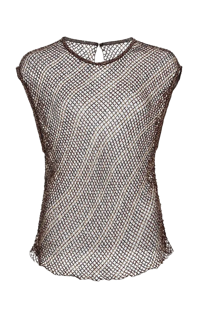 Beaded Net Tank Top