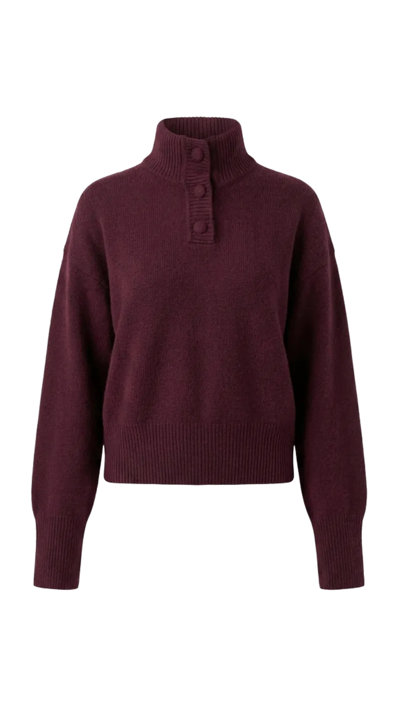 Cashmere Blend High Neck Sweater
