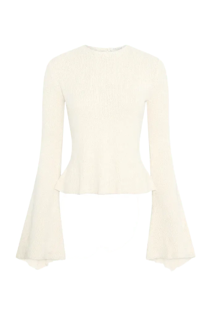 Ellesmere Knit Top in Ivory Silk