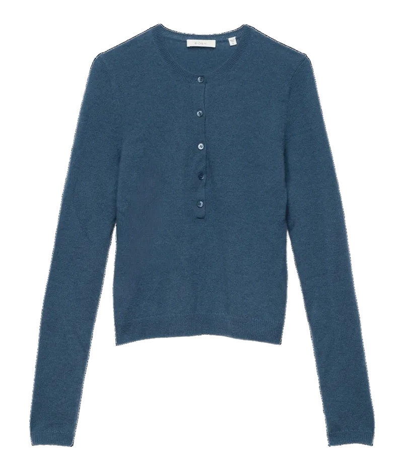 HEATH CASHMERE HENLEY -- BLUE STONE
