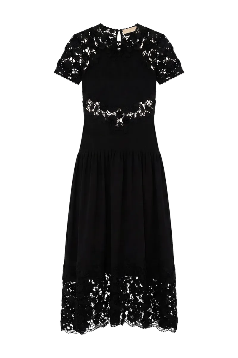Sabrina SS Crochet Dress - Noir