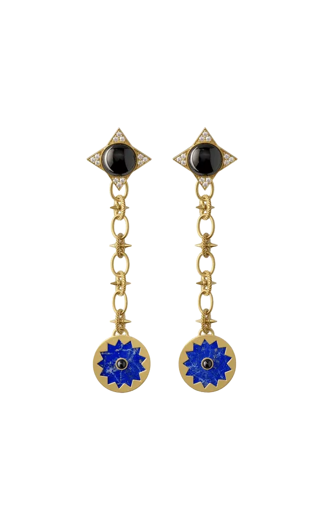 14K Gold plated sterling silver Sunburst Drop Earrings