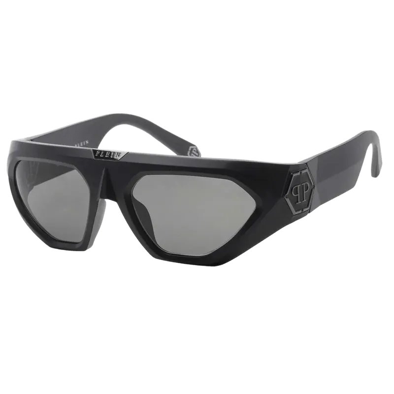 Philipp Plein SPP153580U28 Matte Black Aviator Sunglasses — Black