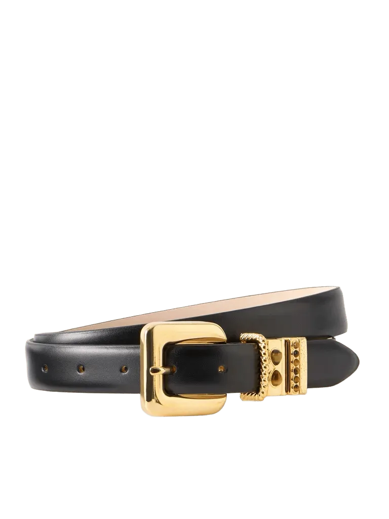 Mara Stone tiger's eye-embellished leather belt