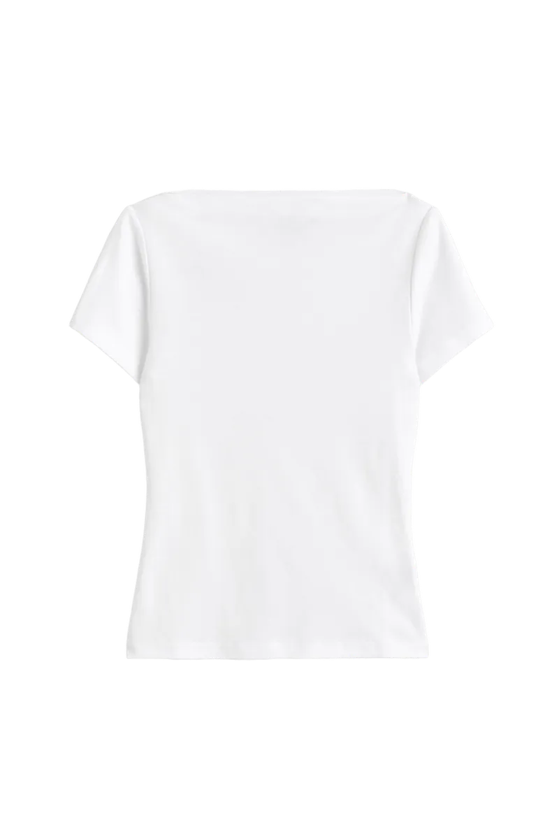 SLIM BOAT-NECK COTTON T-SHIRT