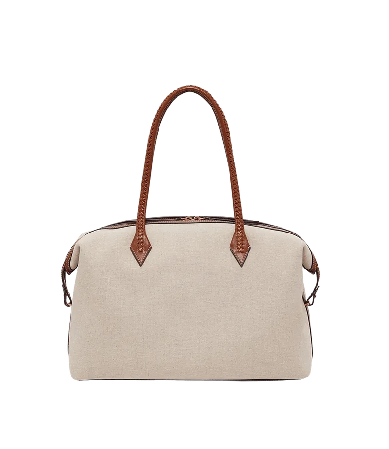 Vérité All Day Bag Natural Linen with Cognac