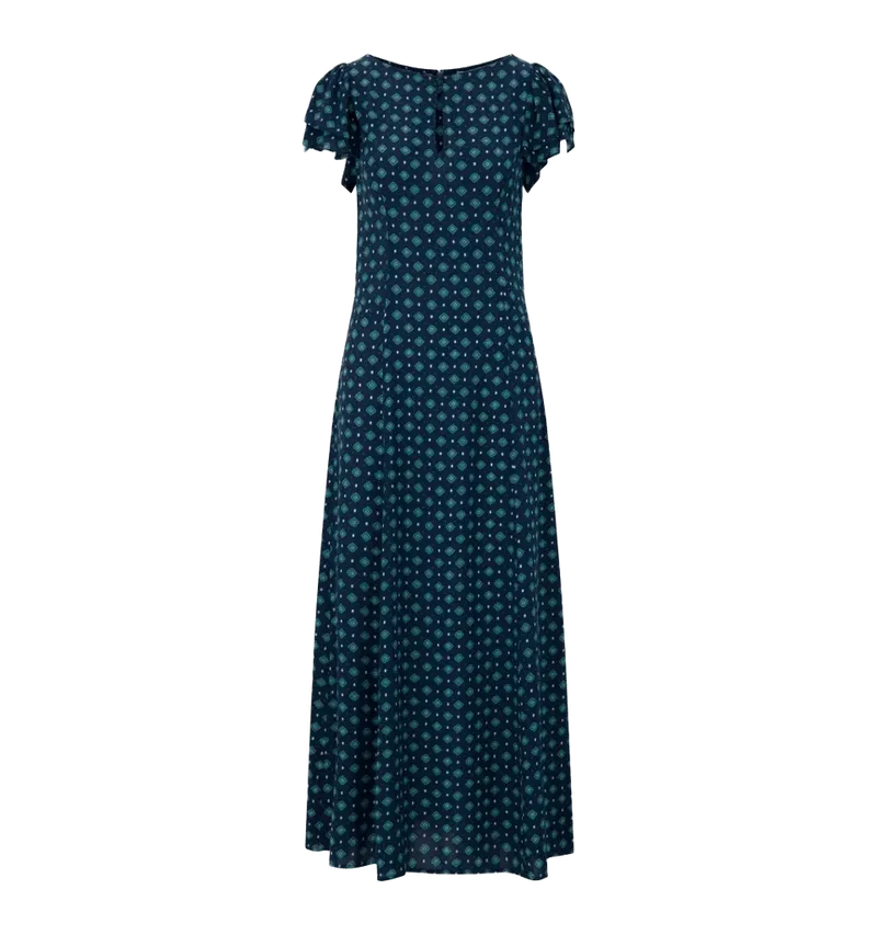 The Clare Dress in Juniper Foulard