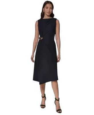 Women's Sleeveless Draped Sheath Dress