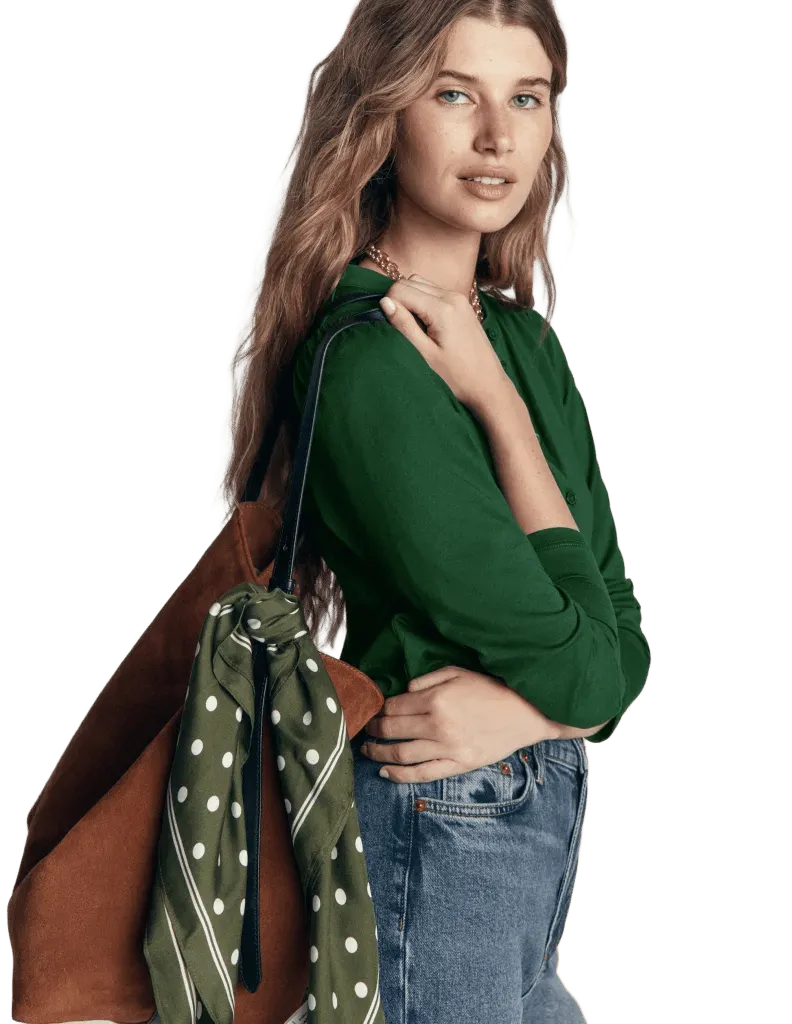 Supersoft Puff Sleeve Shirt-Hunter Green