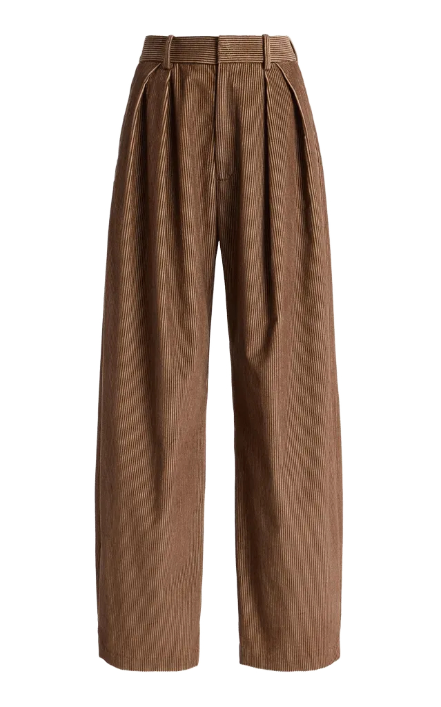 Joel Pleated Cotton Wide-Leg Pants