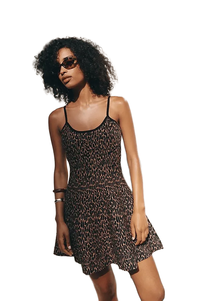 Siempre Jacquard Mini Sweater Dress