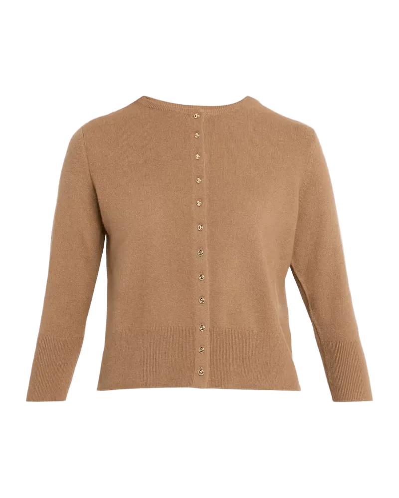 Metal Button Wool-Cashmere Cardigan