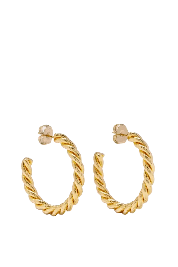 Large braided hoops - Gold