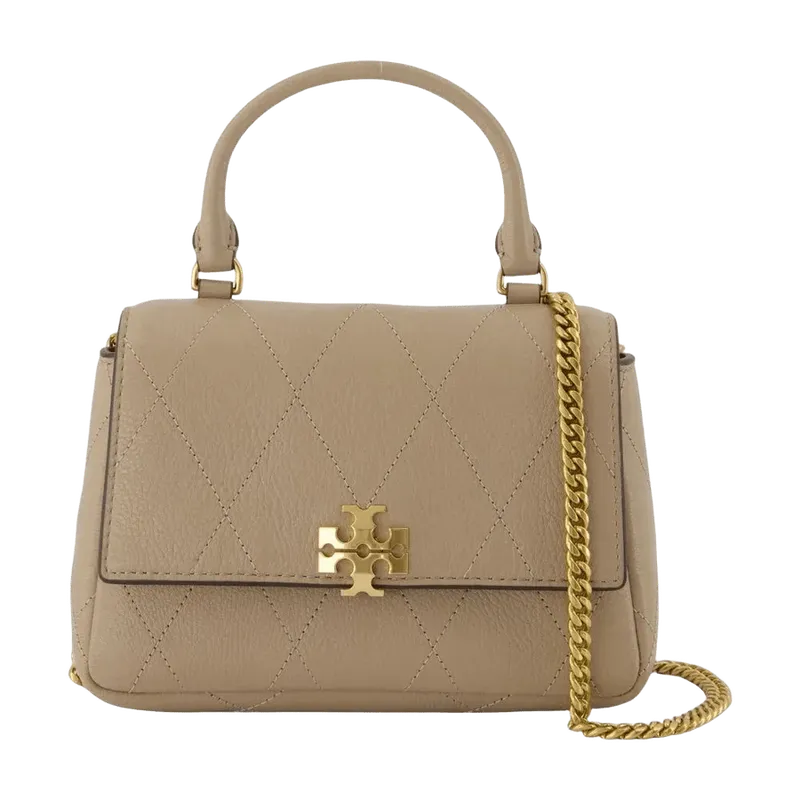 Tory Burch Charlie Top Handle Bag — Beige