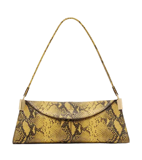 64-83 Small snake-effect leather shoulder bag