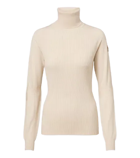 Ribbed-knit wool-blend turtleneck sweater