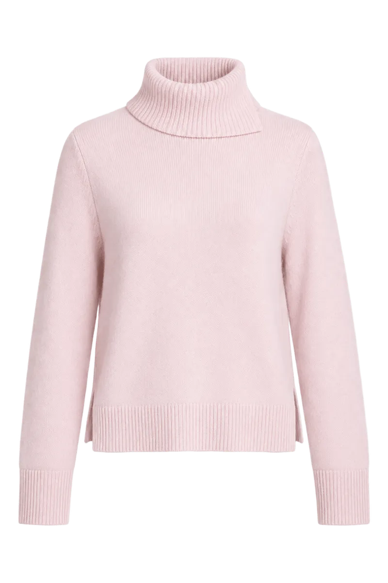 Wool-Cashmere Side-Slit Turtleneck Sweater