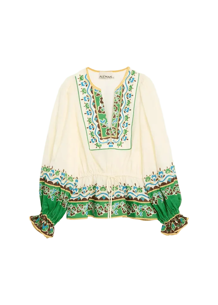 Bridgette Floral Peasant Blouse