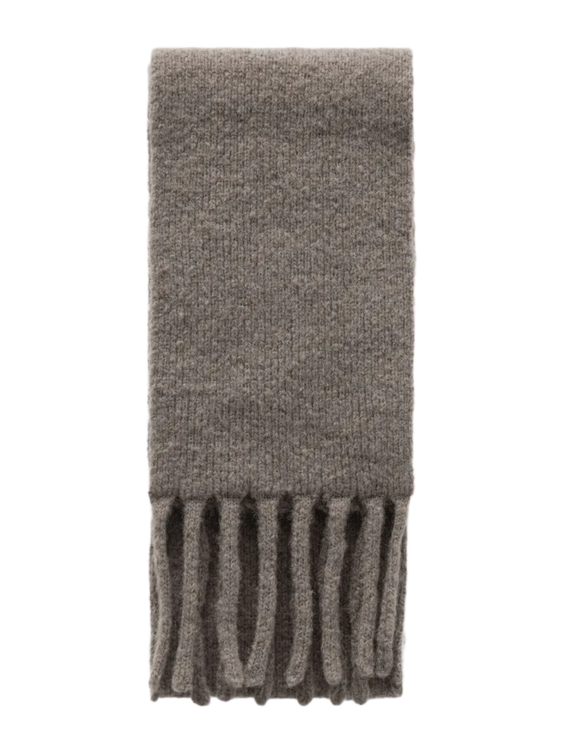 Qilene fringed brushed cashmere, alpaca and silk-blend scarf