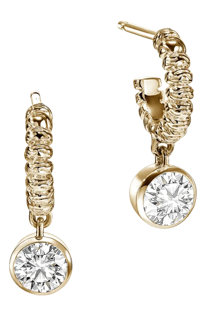 JH Lovestruck 14k Gold Lab Grown Diamond Hoop Earrings