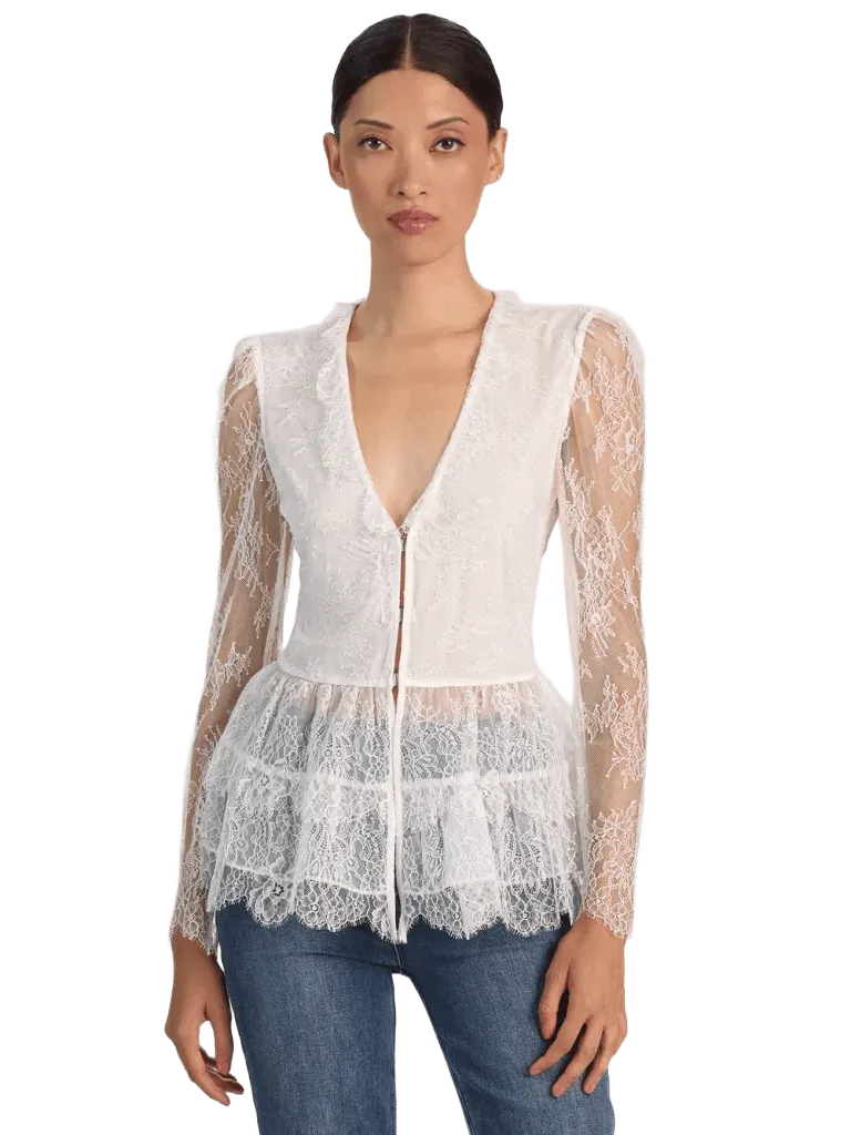 XAVIER LACE TOP - OFF WHITE