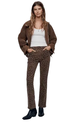 MOTHER The Hustler Flood High-Rise Cropped Straight-Leg Jeans