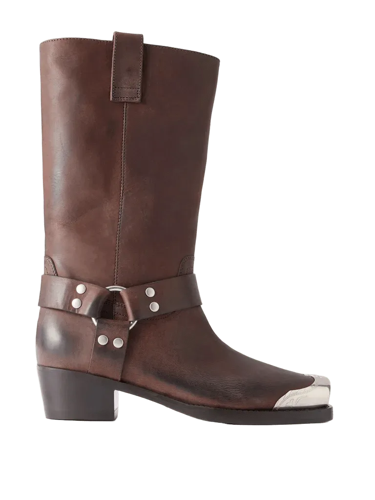 Roxy embellished leather ankle boots