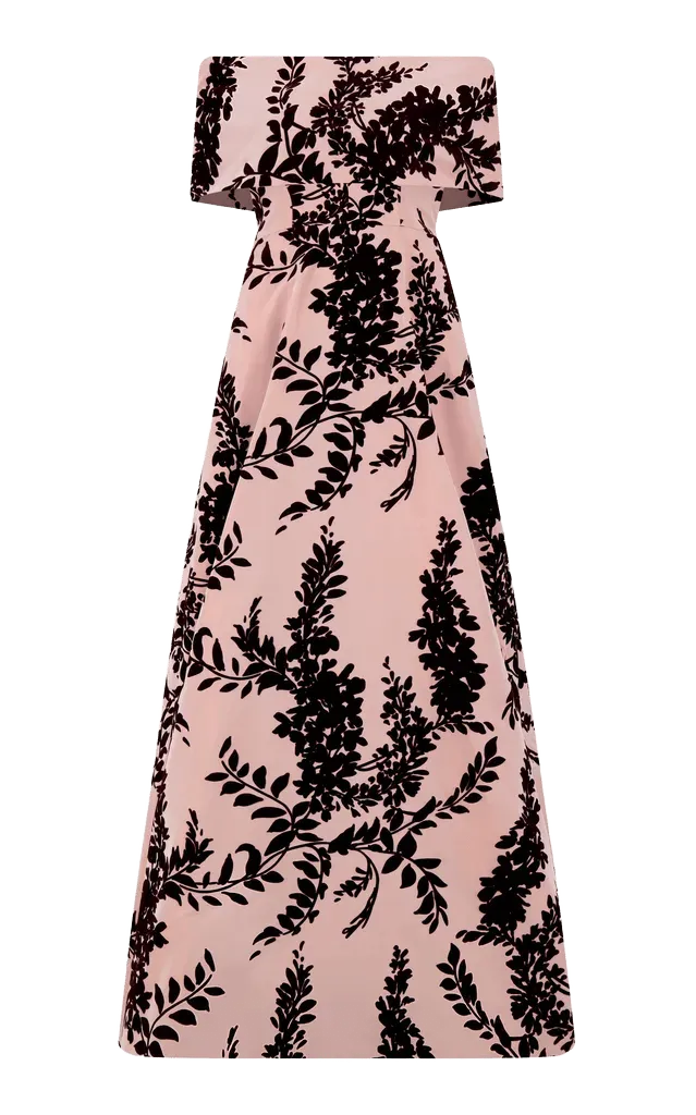 Flocked Taffeta Deedie Gown