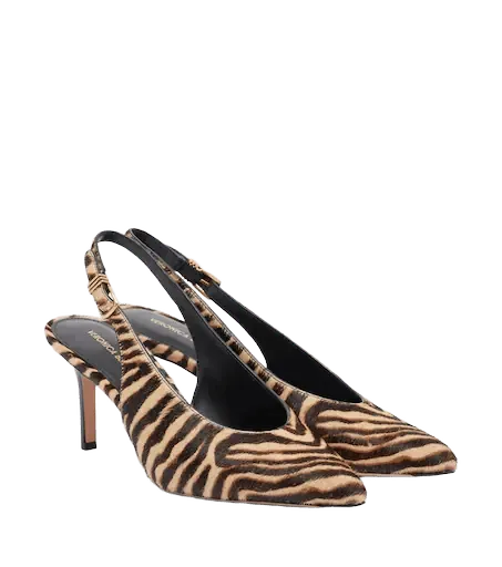 Luciana calf hair slingback pumps