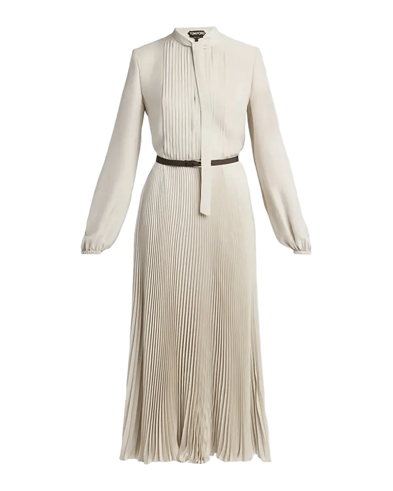 Viscose Crepe De Chine Pleated Dress