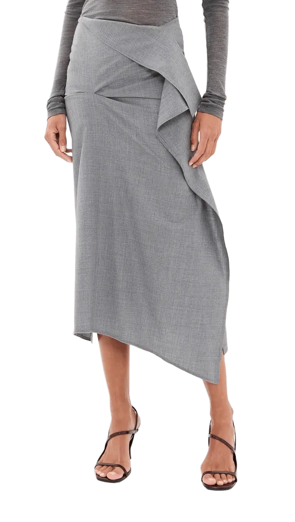 Draped Tailored Skirt