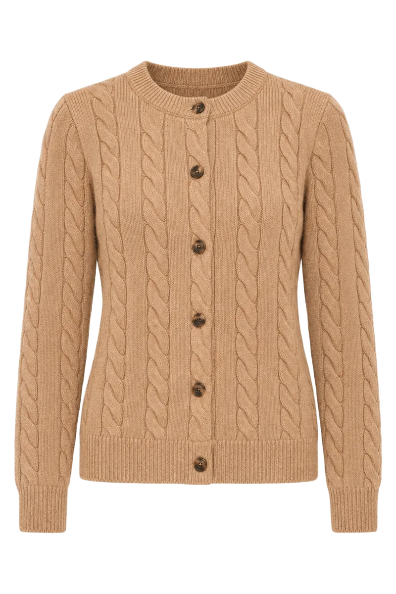 Cable Knit Crewneck Cardigan