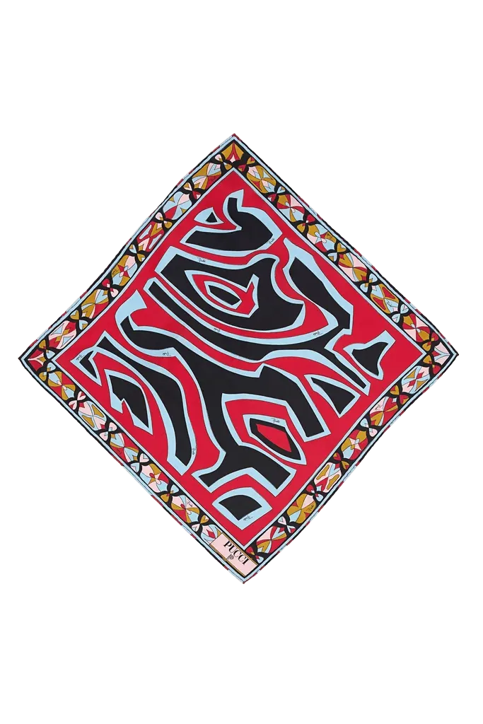 Labirinto Print Small Silk Scarf