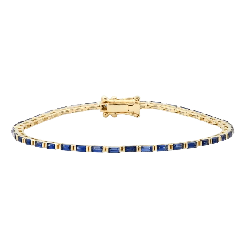 Blue Sapphire Baguette Tennis Bracelet