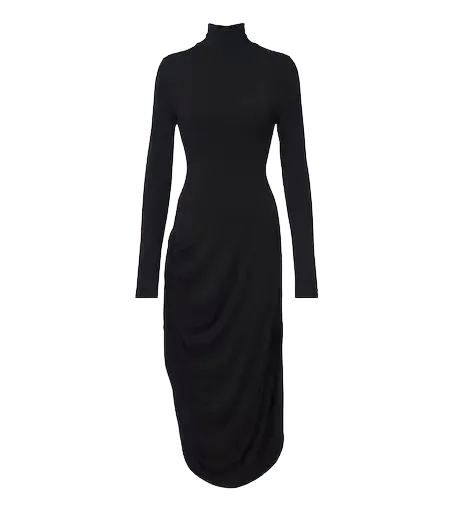 Imogen draped gathered jersey midi dress