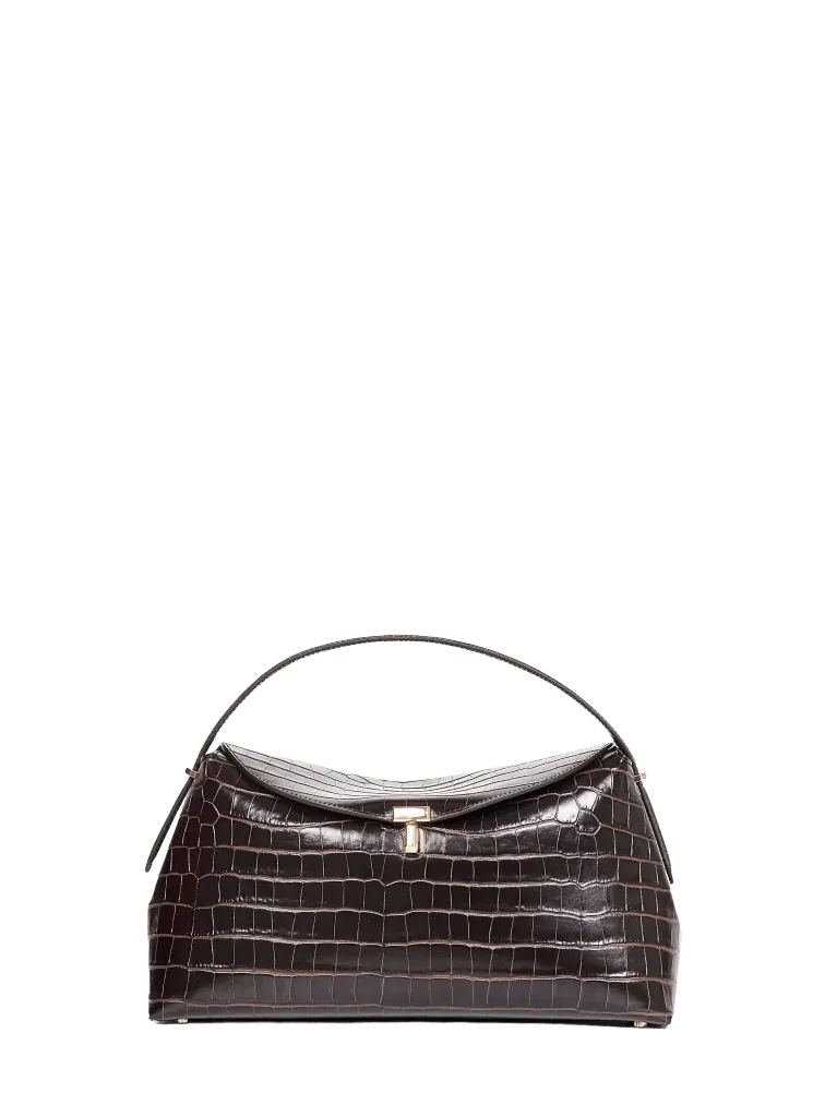 Toteme T-Lock Top Handle Bag — Brown