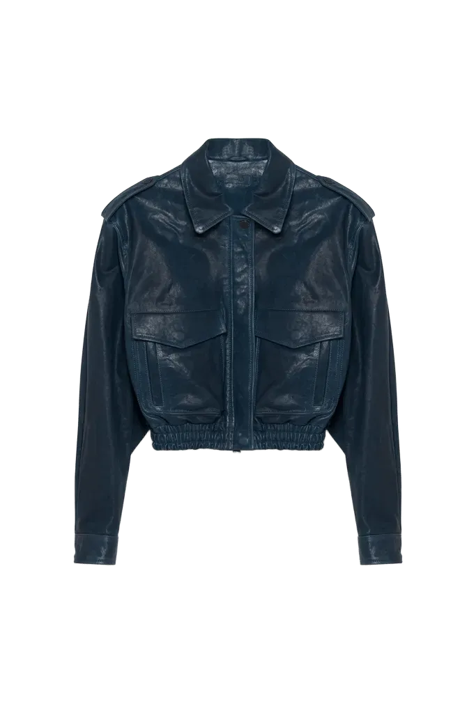 Roland Leather Cropped Jacket