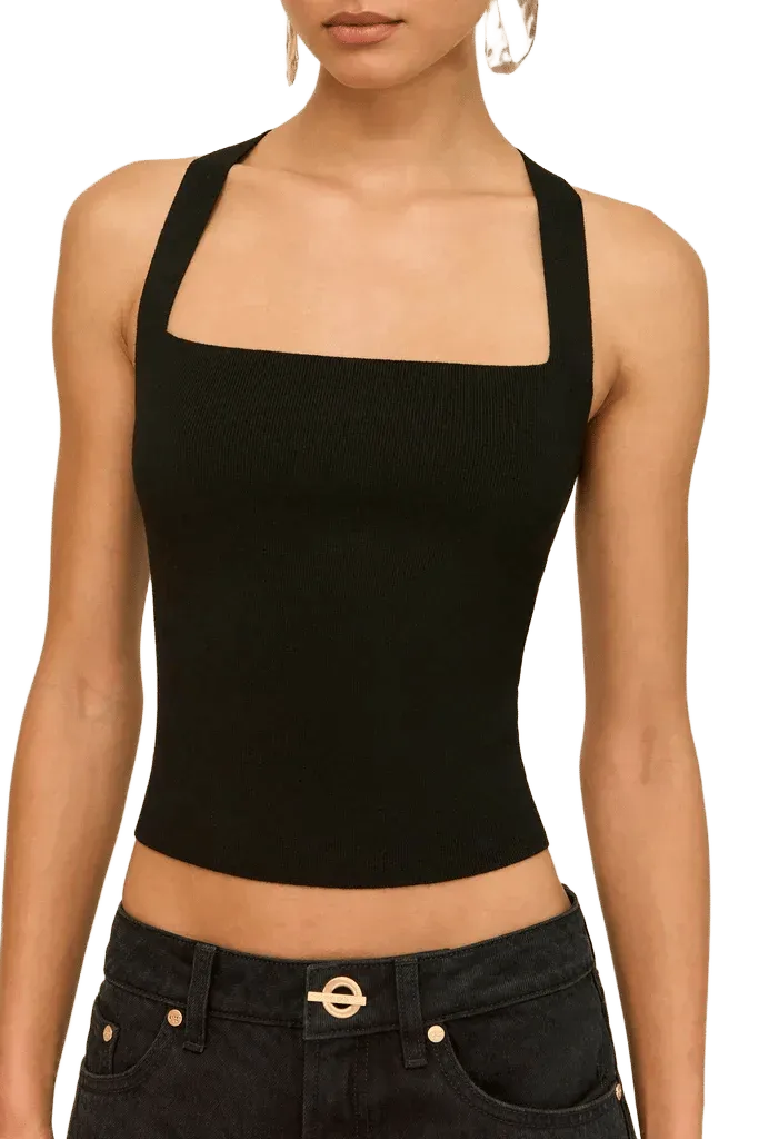 CRAWFORD KNIT TOP - BLACK