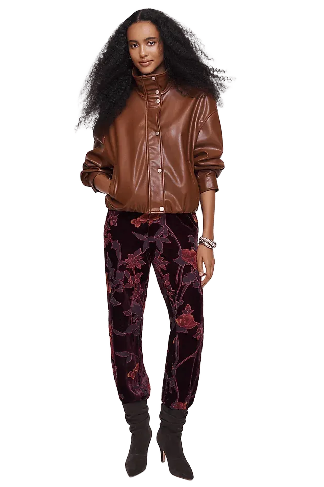 Siempre x Anthropologie Velvet Pull On Pants