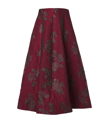 Waverly floral cloqué midi skirt