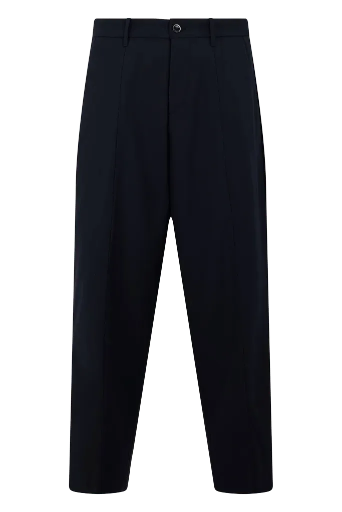 Nine In The Morning Wool-Blend Trousers — Navy