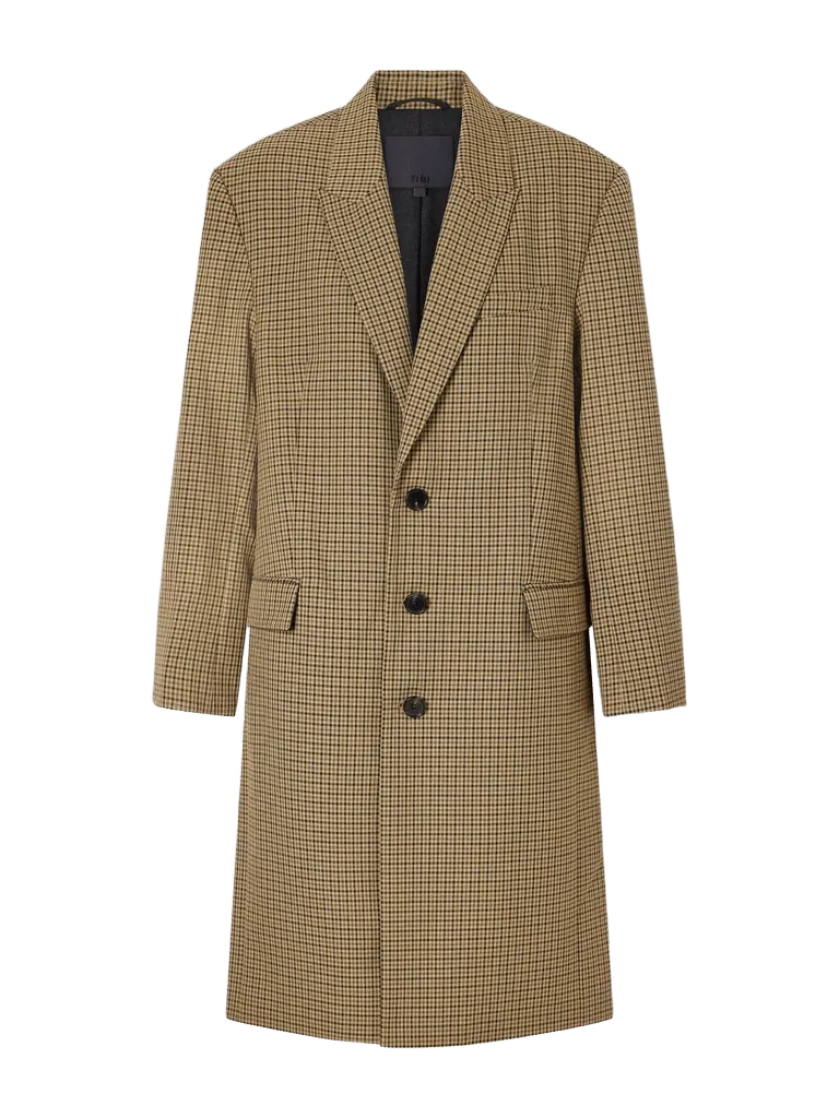 Checked twill coat