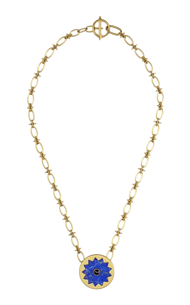 14K Gold plated sterling silver Sunburst Pendant Necklace