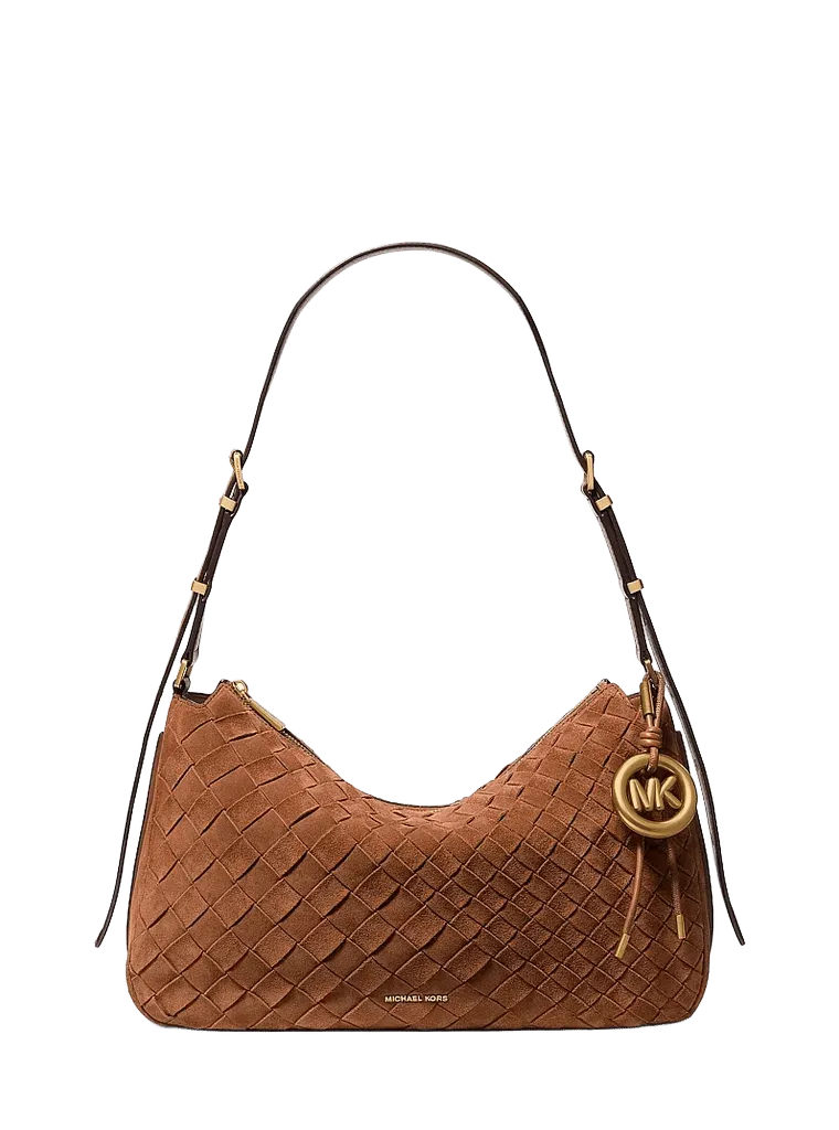 Nolita Medium Hand-Woven Suede Shoulder Bag