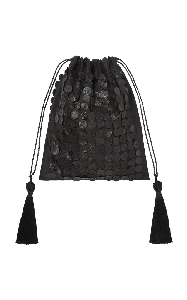 Paillette Embellished Leather Bag