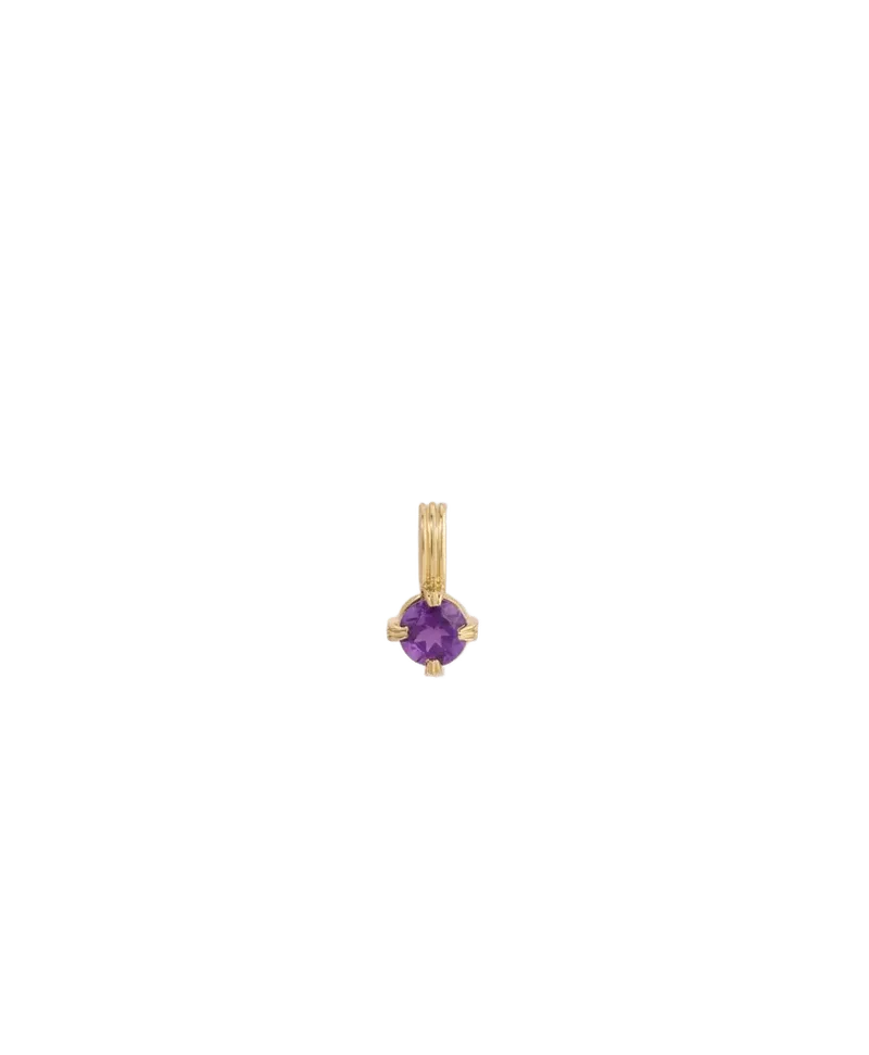 Groovy Solitaire Amethyst Mini Charm