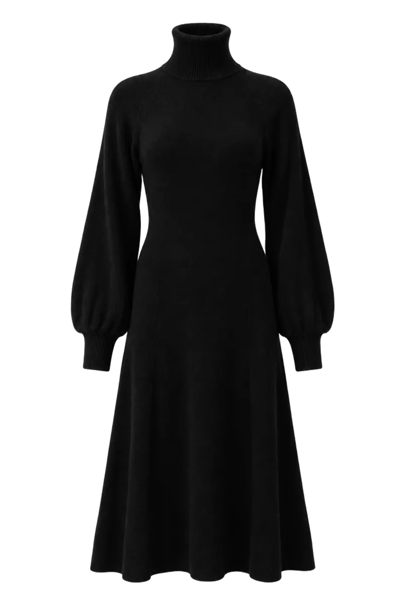 PINKO wool-blend turtleneck midi dress